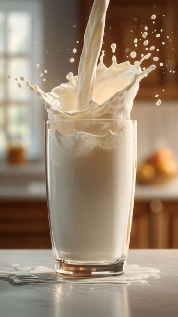 Vaso de leche fresca